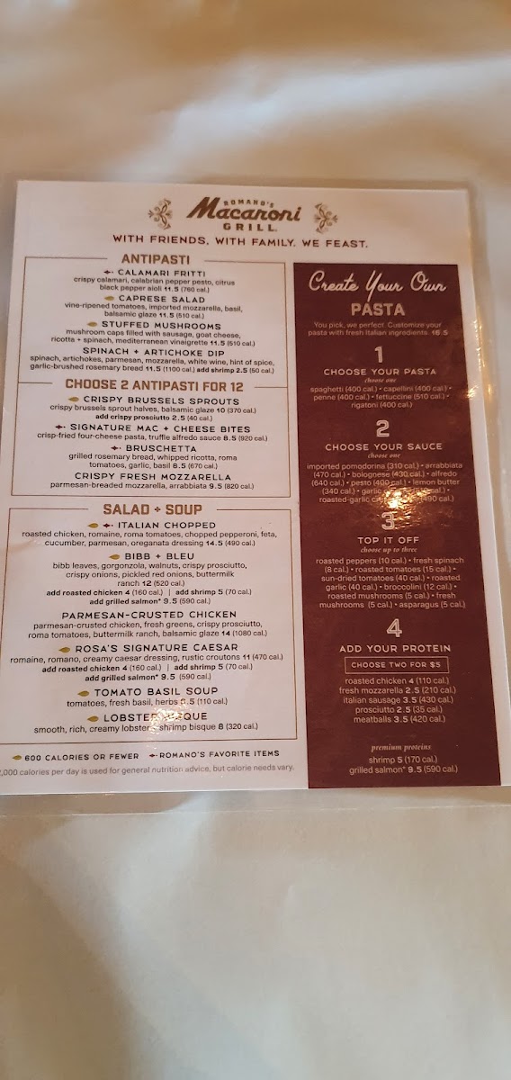 Menu Romano's Macaroni Grill-10