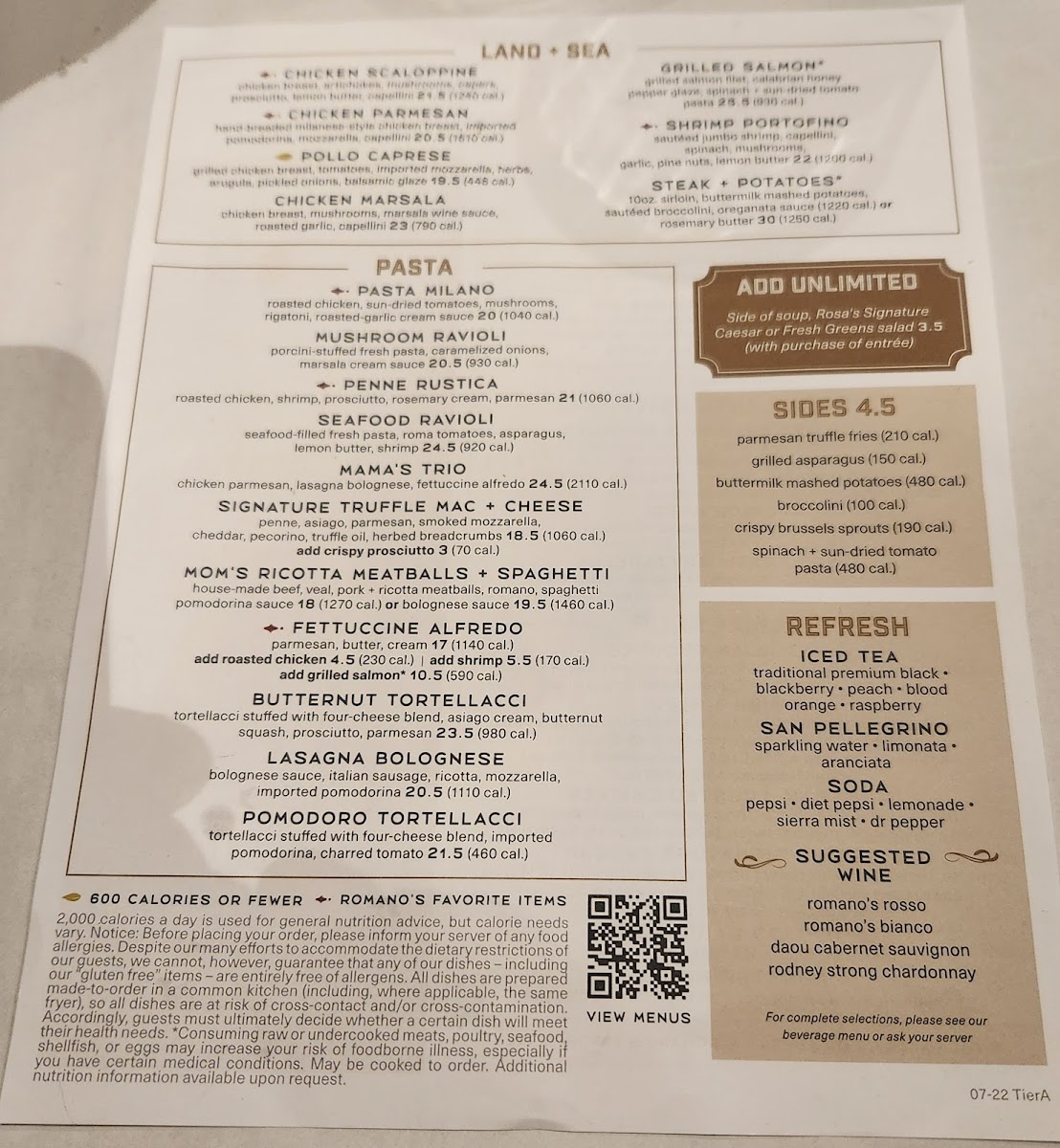 Menu Romano's Macaroni Grill-4