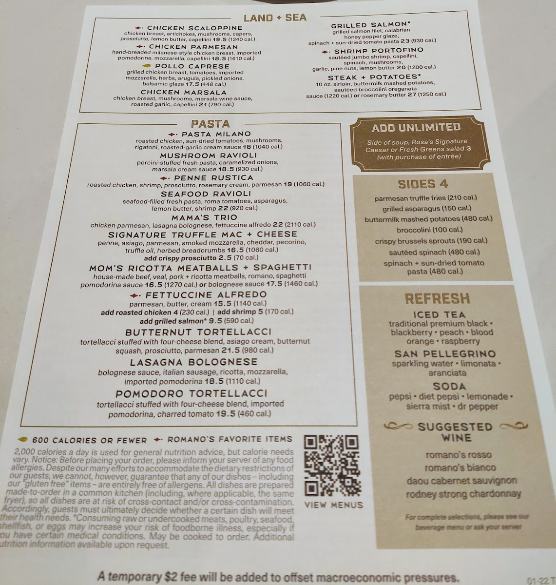 Menu Romano's Macaroni Grill-7